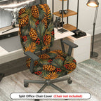 2-Piece Christmas Pinecone Berry Greenery  Computer Chair Cover Set, Seat and Backrest