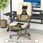 2-Piece Cat Batman Black Fun Creative  Computer Chair Cover Set, Seat and Backrest