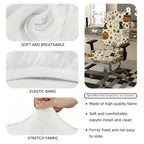 2-Piece Halloween Ghost Pumpkin Cat Spider Web  Computer Chair Cover Set, Seat and Backrest