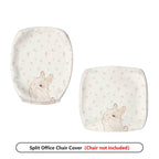 2-Piece Cute Animal Floral Pattern  Computer Chair Cover Set, Seat and Backrest