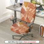 2-Piece Abstract Leaves Nature Art Pattern  Computer Chair Cover Set, Seat and Backrest