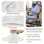 2-Piece Sky Cat Angel Wings Fantasy  Computer Chair Cover Set, Seat and Backrest