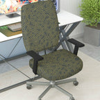 2-Piece Abstract Pattern Black Gold Modern Stylish Elegant  Computer Chair Cover Set, Seat and Backrest