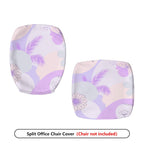 2-Piece Pastel Floral Leaves Abstract Geometry  Computer Chair Cover Set, Seat and Backrest