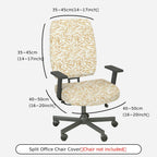 2-Piece Abstract Golden Leaves Pattern Decorative  Computer Chair Cover Set, Seat and Backrest