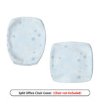 2-Piece Blue Snowflake Star Pattern Winter Christmas  Computer Chair Cover Set, Seat and Backrest