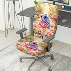 2-Piece Chameleon Lotus Flower Artistic Colorful Nature  Computer Chair Cover Set, Seat and Backrest