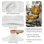 2-Piece Dog Sunflower Nature Landscape Happy Pet Golden Retriever  Computer Chair Cover Set, Seat and Backrest