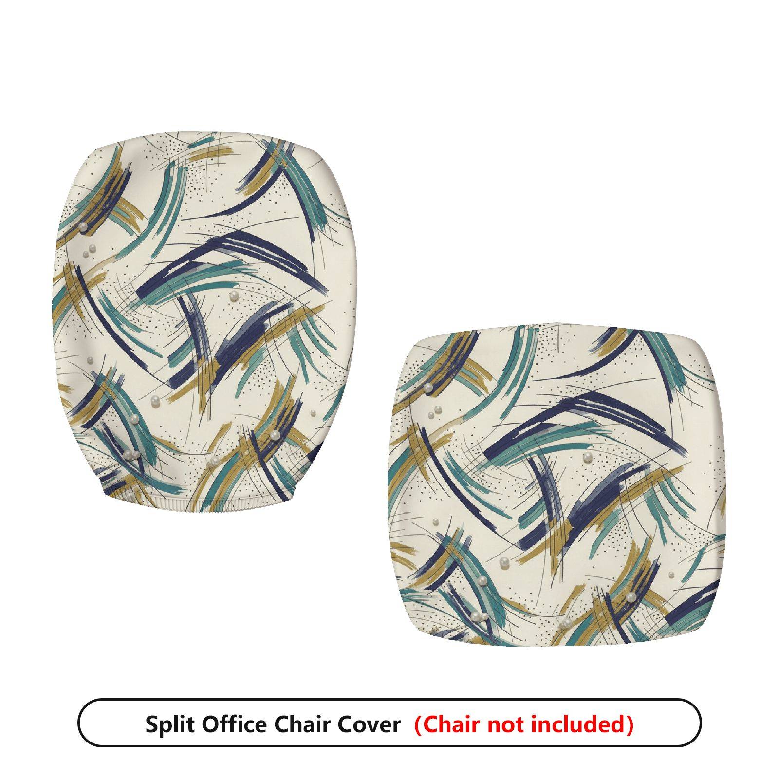 2-Piece Abstract Art Pattern  Computer Chair Cover Set, Seat and Backrest