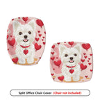 2-Piece Cute Valentine Dog Heart Love Romantic  Computer Chair Cover Set, Seat and Backrest