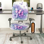 2-Piece Butterfly Floral Pastel Elegant Delicate  Computer Chair Cover Set, Seat and Backrest