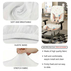 2-Piece Cute Bunny Floral Pattern Spring Easter  Computer Chair Cover Set, Seat and Backrest