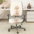2-Piece Dog Halloween Pumpkin Cute Fun Holiday  Computer Chair Cover Set, Seat and Backrest