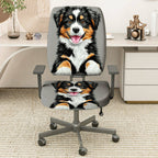 2-Piece Dog Puppy Pet Animal Cute Funny  Computer Chair Cover Set, Seat and Backrest