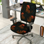 2-Piece Animal Mushroom Forest Pattern  Computer Chair Cover Set, Seat and Backrest