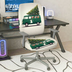 2-Piece Christmas Holiday Vintage Car Tree Dog Snow  Computer Chair Cover Set, Seat and Backrest