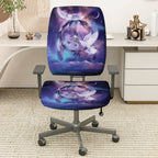 2-Piece Dreamcatcher Moon Stars Dove Peaceful  Computer Chair Cover Set, Seat and Backrest