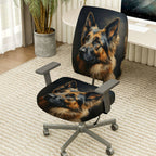 2-Piece German Shepherd Dog Animal  Computer Chair Cover Set, Seat and Backrest