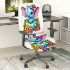2-Piece Cute Colorful Floral Happy Easter  Computer Chair Cover Set, Seat and Backrest