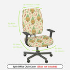 2-Piece Christmas Dog Tree Star Candy  Computer Chair Cover Set, Seat and Backrest