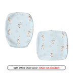 2-Piece Animal Duck Pastel Blue Fun Cute  Computer Chair Cover Set, Seat and Backrest