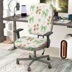 2-Piece Strawberry Bow Clover Flower Pink  Computer Chair Cover Set, Seat and Backrest