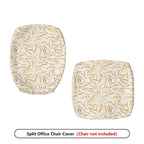 2-Piece Abstract Golden Leaves Pattern Decorative  Computer Chair Cover Set, Seat and Backrest