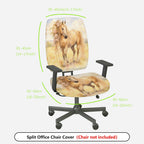 2-Piece horse flower meadow  Computer Chair Cover Set, Seat and Backrest