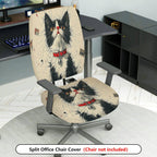 2-Piece Cat Art Vintage Unique Stylish Fun  Computer Chair Cover Set, Seat and Backrest
