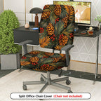 2-Piece Christmas Pinecone Berry Greenery  Computer Chair Cover Set, Seat and Backrest