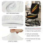 2-Piece Abstract Colorful Art Modern Urban Vibrant  Computer Chair Cover Set, Seat and Backrest