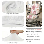 2-Piece Christmas festive gift coffee candy  Computer Chair Cover Set, Seat and Backrest