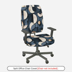 2-Piece Abstract Geometric Circular Pattern  Computer Chair Cover Set, Seat and Backrest