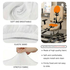 2-Piece Black Cat Moon Minimalist Art Fun Halloween  Computer Chair Cover Set, Seat and Backrest