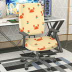 2-Piece Crab Flower Pattern Cute  Computer Chair Cover Set, Seat and Backrest