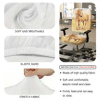 2-Piece horse flower meadow  Computer Chair Cover Set, Seat and Backrest