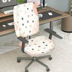 2-Piece Cat Paw Pattern  Computer Chair Cover Set, Seat and Backrest