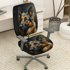 2-Piece German Shepherd Dog Animal  Computer Chair Cover Set, Seat and Backrest