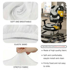 2-Piece Abstract Modern Artistic Moon Star Universe  Computer Chair Cover Set, Seat and Backrest