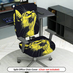 2-Piece Cat Animal Modern Stylish  Computer Chair Cover Set, Seat and Backrest