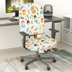 2-Piece Christmas Snowman Gingerbread Bells Holly  Computer Chair Cover Set, Seat and Backrest