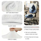 2-Piece Black Cat Gothic Mysterious Art Halloween  Computer Chair Cover Set, Seat and Backrest