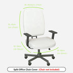 2-Piece Modern Minimalist Stylish White Elegant  Computer Chair Cover Set, Seat and Backrest