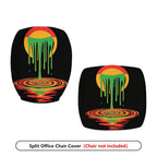 2-Piece Abstract Colorful Dripping Artistic Pattern Creative  Computer Chair Cover Set, Seat and Backrest