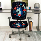 2-Piece Unicorn Fantasy Cute Decorative Colorful  Computer Chair Cover Set, Seat and Backrest