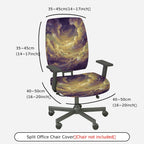 2-Piece Abstract Galaxy Jellyfish Cosmic Artistic  Computer Chair Cover Set, Seat and Backrest