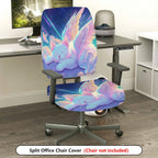 2-Piece Sky Cat Angel Wings Fantasy  Computer Chair Cover Set, Seat and Backrest