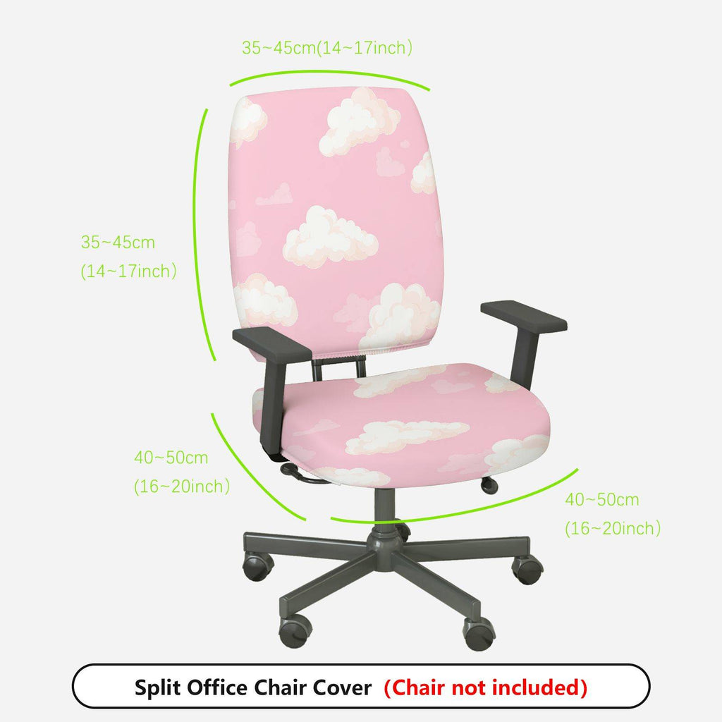 2-Piece Pink Cloud Sky Dreamy Cute Pastel  Computer Chair Cover Set, Seat and Backrest