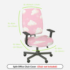 2-Piece Pink Cloud Sky Dreamy Cute Pastel  Computer Chair Cover Set, Seat and Backrest