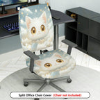 2-Piece Cute Cat Star Cloud Sky  Computer Chair Cover Set, Seat and Backrest